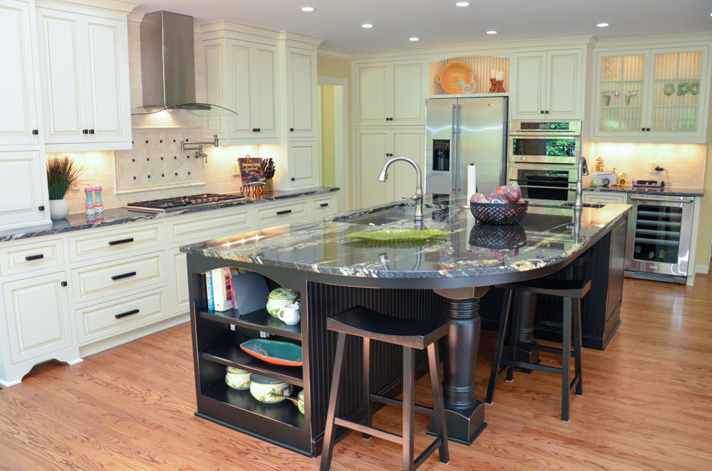 Breakfast area and custom cabinetry in the Lochmere kitchen